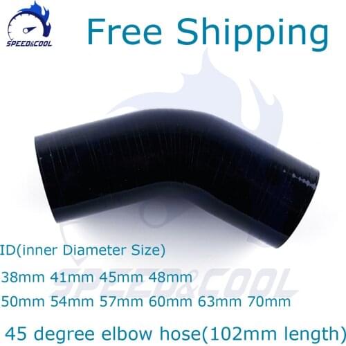 45 Degree Elbow General Silicone Coolant Intercooler Pipe Tube Hose ID 38mm 41mm 45mm 48mm 50mm 54mm 57mm 60mm 63m 70mm