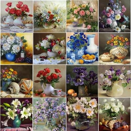 Flower pictures Diamond Mosaic Flowers Diamond Painting 5D New Arrivals Cross Stitch Kit Diamond Painting Full Drill Round