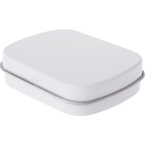 Storage Box Mini Jewelry Candy Coin Key Organizer Tin Flip White Gifts Packing