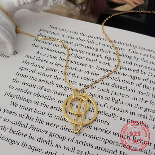 Hot Selling S925 Sterling Silver Fine Necklace Creative Hollow Round Gold-plated Pendant Simple Fashion Necklace Women Jewelry