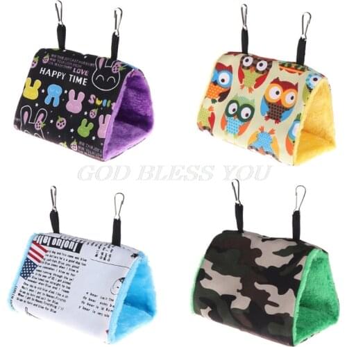 Fashion Plush Bird Hanging Cave Cage Parrot Nest Hammock Hanging Cage Warm Winter Birds Cage Bed Toys Hamster House