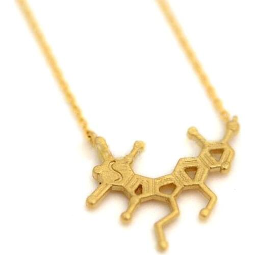 Fashion cheerful mood molecular necklaces Chemical molecular structure of emotion model necklaces Very cool personality necklace