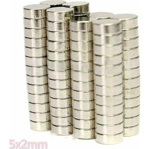50pcs 5x2mm Small Round Neodymium Magnet Rare Earth Strong Powerful Permanent Fridge NdFeB Magnets DISC