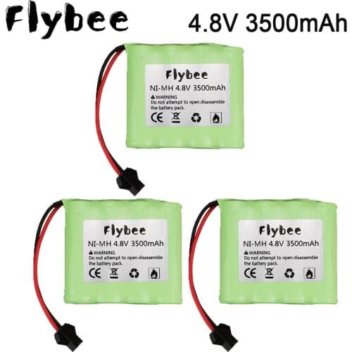 4.8V NiMH Battery SM Plug For Rc toys Cars Tanks Robots Boats Guns Ni-MH AA 4.8 v 3000mah 3500mah Battery Pack toy accessory