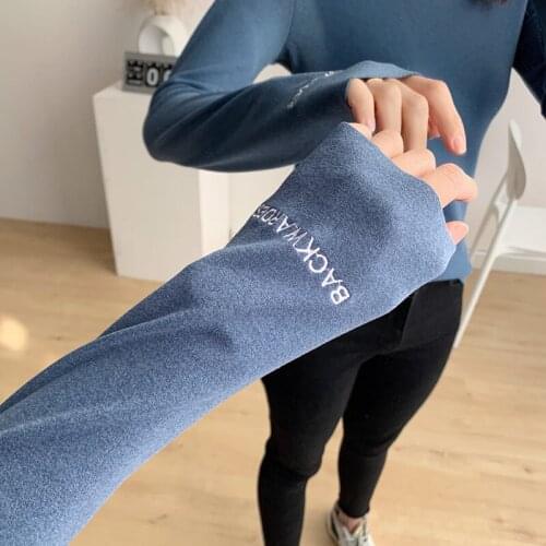 Autumn and winter new style German velvet bottoming shirt, thermal underwear, womens embroidered high collar, thick slim long-s