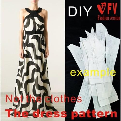 Clothing DIY The dress Dresses Sewing Pattern cutting drawing Dress Sewing Template BLQ-39