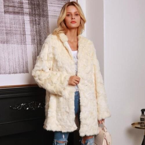 Autumn faux mink leather jacket womens winter Medium long hooded warm fur leather coat women slim jackets jaqueta de couro