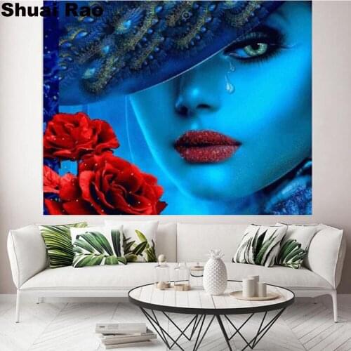 Full Square round 5d diy Diamond Painting"flowers sexy woman"Rhinestone Embroidery Diamond Mosaic Cross Stitch home decor