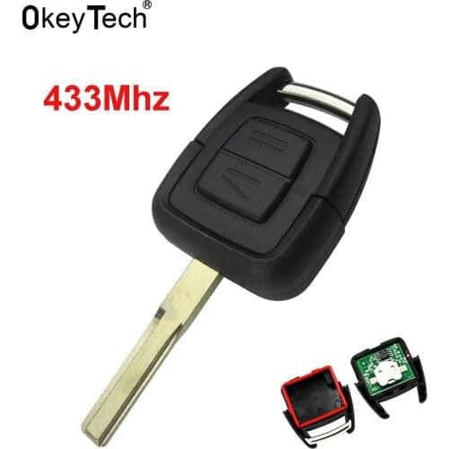 2 Button Remote car Key for OPEL VAUXHALL Vectra Zafira Omega Astra h j insignia g Mk4 B c mokka 433Mhz HU43 HU100 Bl