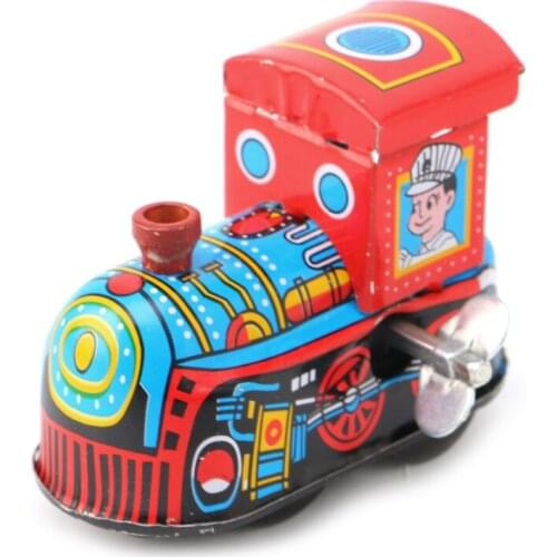 Retro Steam Train Reminiscence Children Vintage Tin Toy Clockwork Toys Gift W15