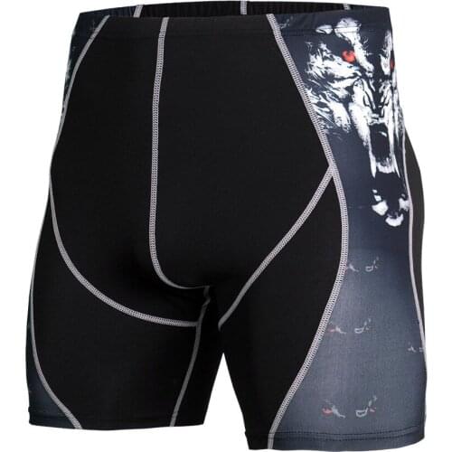 Mens Gym Shorts Printing 3D Compression Shorts Summer Quick Dry Sport Shorts Men Pantalon Corto Deporte Hombre Soccer Underwear