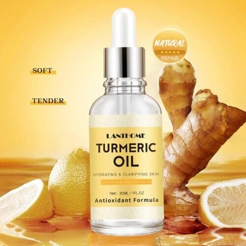 Turmeric Butter Serum Liquid Ingredient Brightening Skin Moisturizing Anti-Aging Fades Fine Lines Face Skin Care TSLM1