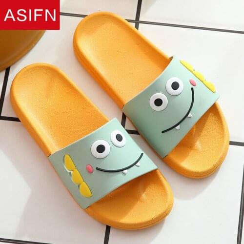 ASIFN Cute Women Summer Slippers Monster Indoor Cool Cartoon Girls Fashion Non-slip Wear-resistant Shoes Zapatos De Mujer