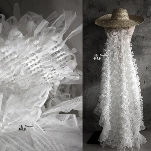 Woven texture special 3d mesh,perspective designer cloth lace fabric Wedding Dress Tulle Material fabrics for patchwork