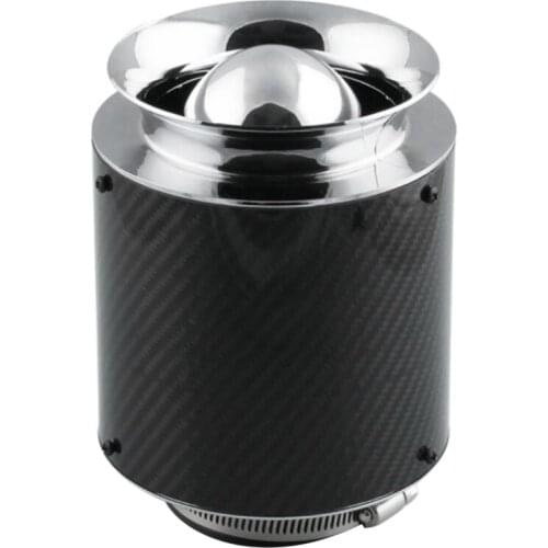 3 Inch Carbon Fiber Universal Chrome Car Air Filter Car Modified Mushroom Head Intake Cold Air Filter for All