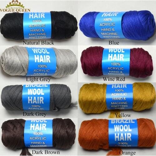 Vogue Queen Brazilian Wool Hair Acrylic Yarn Low Temperature Fiber For African Hair Braiding Sengalese Twist Hair