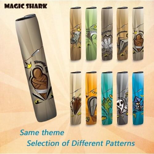 Magic Shark Zombie Ghost Tombstone Stereo Film Sticker for IQOS 3 Multi Cover PVC Skin Case Decorative Protective Sticker