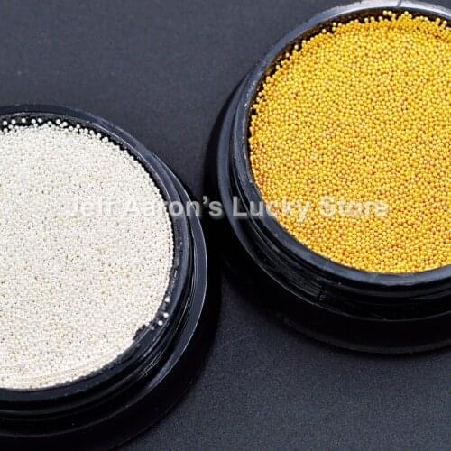 1 Pot 0.4MM gold silver micro 3D metal nail art decorations caviar beads manicure nails accessoires diy supplies tool