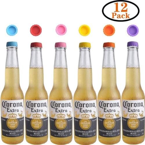 12Pcs Silicone Wine Stopper Reusable Leak Free Beer Bottle Caps Fresh Keeping Beverage Condiment Sealing Cap Kitchen Gadgets