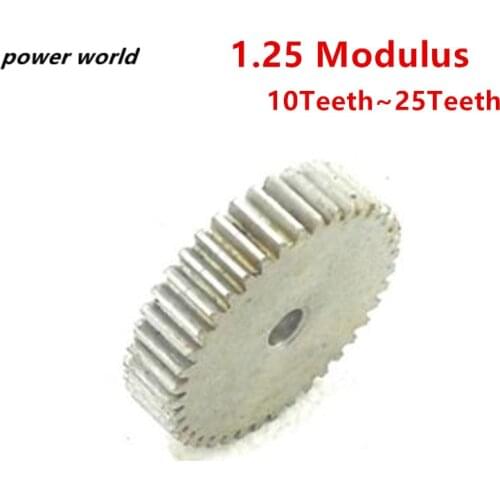 45 Steel 1.25 Modulus 10T-25T Metal Carbon Steel Standard Gear