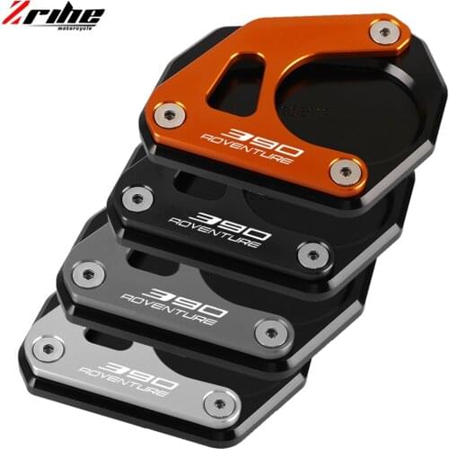 Motorcycle CNC Aluminium Kickstand Enlarge Plate Side Stand Extension Pad For 390 ADV ADVENTURE 390ADV 390ADVENTURE 2020 2021