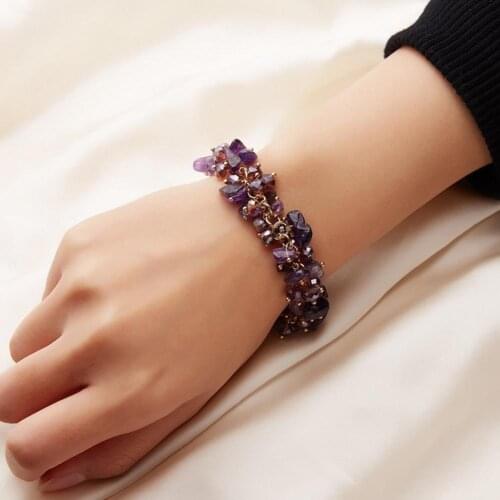 Fashion Stone Women Girl Bracelet Bangle Wrist Band Jewelry Party Holiday Gift