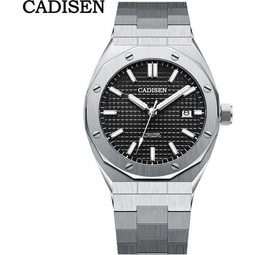 CADISEN Mechanical Automatic Men Watches NH35A Blue New 42MM Watch Men 100M Waterproof Brand Luxury Casual Business Wristwatch