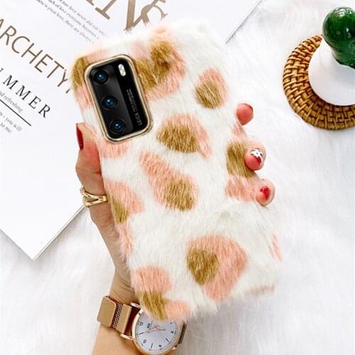 For OPPO A52 A72 A92 Case Fluffy Leopard grain Phone Cases For OPPO Reno4 SE Reno 3 4 Pro Realme X2 XT Warm Coque Silicone Cover
