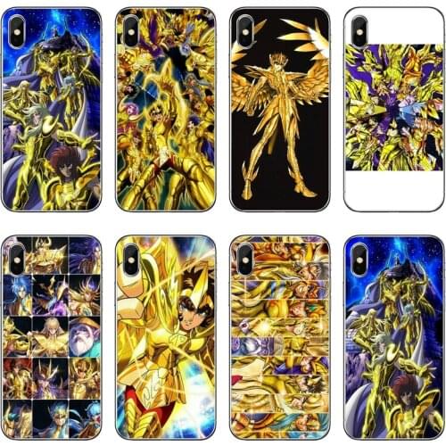 Cartoon Saint Seiya Gold Saints Accessories Phone Case For Huawei P30 P20 Pro P10 P9 P8 Lite Y5 Y6 Y7 Y9 P Smart Plus 2018 2019