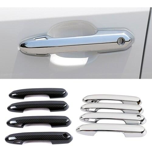 For Toyota Rav4 Rav 4 MK5 2019 2020 Carbon Fiber Color Modify Refit Chrome Door Handle Cover Decoration Trim Protection Sticker