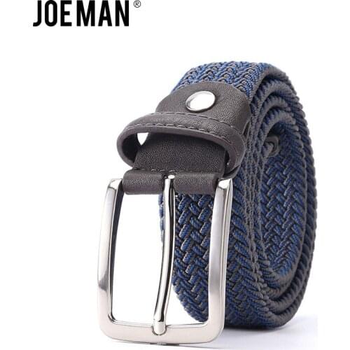 Mixed Color lastic Stretch Belt Braided Knitted Stretch Belts Elastic Belt Men Woven EWith Covered Buckle1-3/8" Wide High Qualit