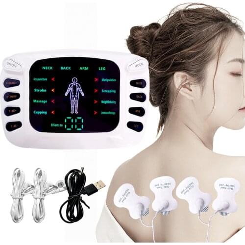 8 Modes Electric Body Massager EMS Muscle Stimulator TENS Electronic Pulse Massager Meridians Physiotherapy Machine