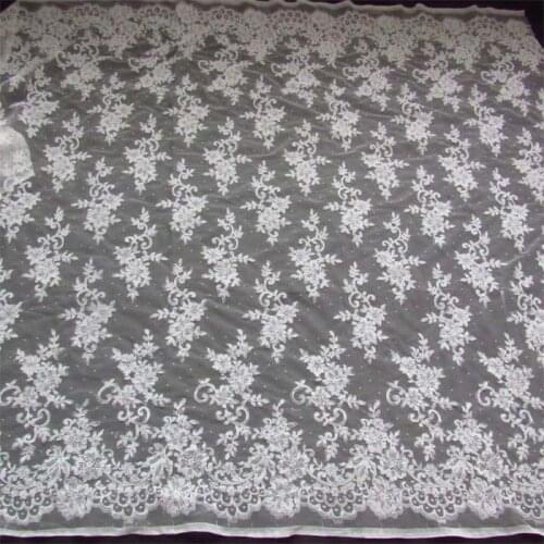 French lace with cord Lace wedding Dress Fabric, Nigerian Textile African Lace 15yard/lot