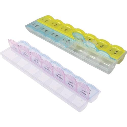 7 Days Weekly Tablet Pill Medicine Box Holder Storage Organizer Container Case For Home Office Supply 1pcs 2 Styles