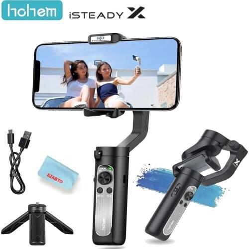 Hohem Isteady X Smartphone Gimbal for iPhone 12 11 Pro Max/Huawei/Xiaomi Foldable 3-Axis Selfie Gimbal Stabilizer for Vlog YouTu