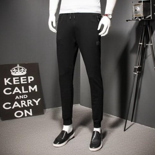 And Autumn Season Pure Cotton Motion Trousers Male Fertilizer Enlarge Code Easy Leisure Time Pants Feet Closing Slacks 8XL