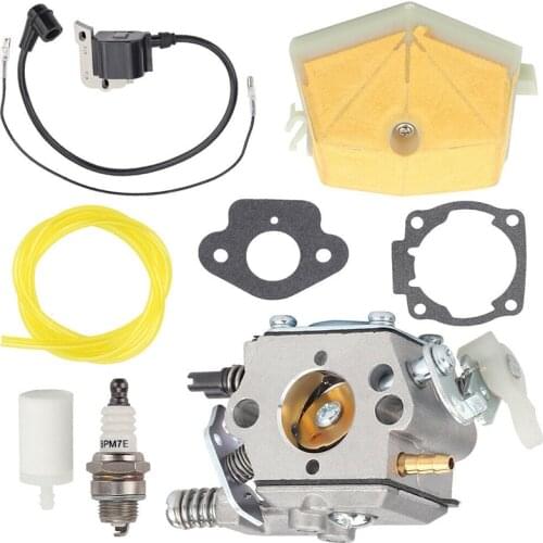 Carburetor Kit For Husqvarna 50 51 55 61 254 257 261 262 Chainsaw Walbro WT-170 Carburetor Spark Plug Fuel Filter Carburetor New