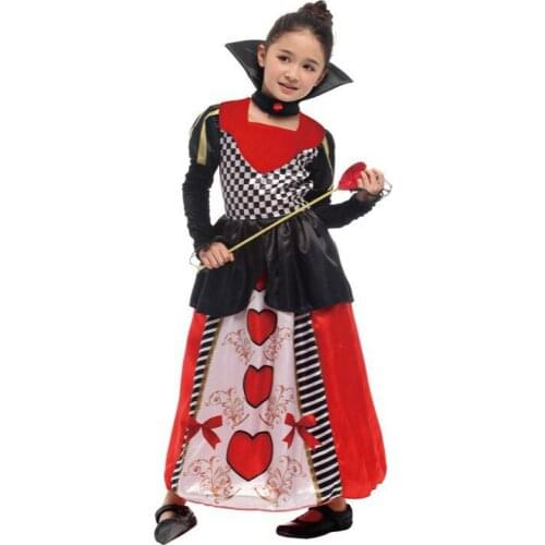 Halloween costume for kids children Cosplay Carnival Party clothes child girls fancy dress red black queen costume for kids