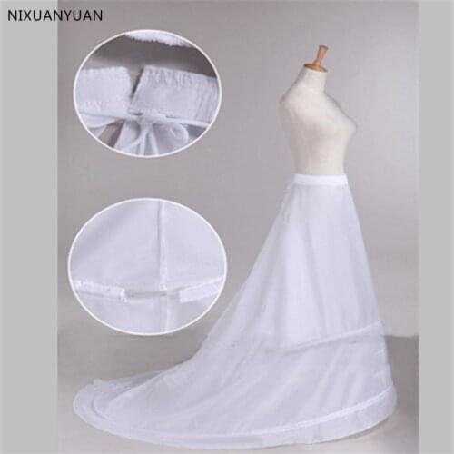 Hot Arrival Sale White Two Hoops Satin Bridal Dress Petticoat Train Wedding Dress Petticoat Crinoline Wedding Accessories