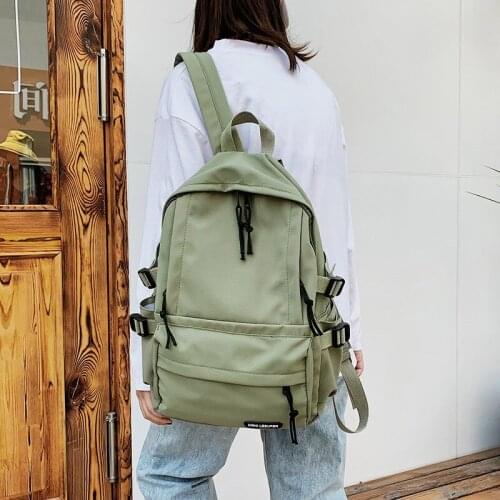 Cute Casual Backpack Solid Color Women Backpack Canvas School Bags For Teenager Girls Student Shoulder Bags Mochilas Rucksacks