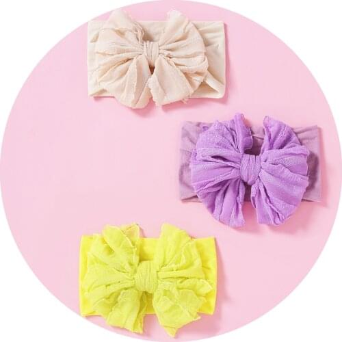 Soft Chiffon Fabric Nylon Headbands Girls Knotted Bow Hairband Headdress Baby Turban Headband Toddler Baby Girl Hair Accessories