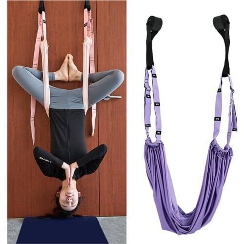 200kg Load Aerial Yoga Set Decompression Hammock Stretch Belt Lower Waist Trainer door Double chuck Handstand Inverted Rope