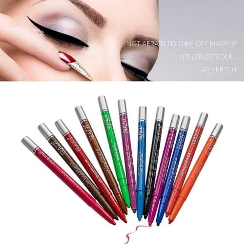 GLAZZI 12 Colors Eye Liners Set Retractable Eye Makeup Pencils Waterproof Sweat-proof Eye Liners For Eyeliner Eye Shadow Eyebrow
