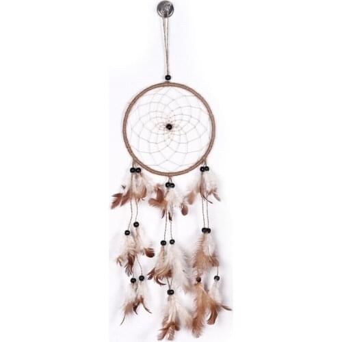 2021 New Home Decor Dream Wind Chimes Ornament With Feathers Handmade Wall Hanging Craft Living Room Bedroom Pendants Top