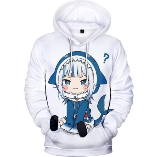 New Anime Gawr Gura 3D Print Hoodies Men/women 2021 Fashion Sweatshirt Casual Clothes Gawr Gura Hoodies Boys Girls Pullover