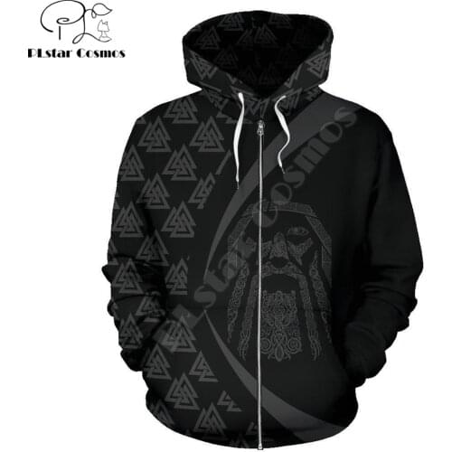 Odin Viking Valhalla Printed 3D Zip-Up Hoodie For Men/Women Harajuku Fashion hooded Sweatshirt Casual Jacket Pullover WJ013