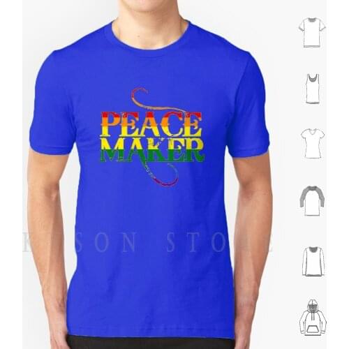 Peacemaker T Shirt DIY Cotton Big Size S-6xl Western Font Western Designs West Wild West Rainbow Pacemaker Rainbow Rainbow