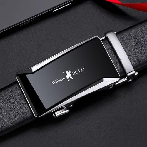 WILLIAMPOLO genuine belt male genuine leather pure cowhide automatic buckle young people trendy belt business casual pants belt