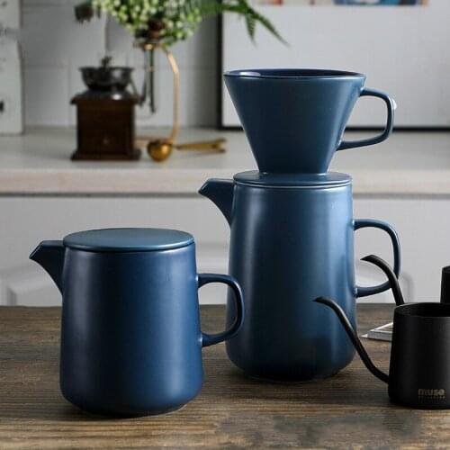 Hand punch coffee pot ceramic coffee filter cup utensil set household drip coffee hand punch pot sharing pot set