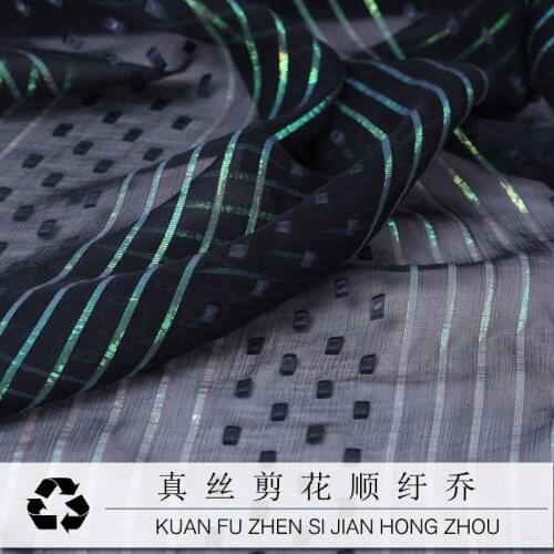 Spring/Summer Special Cut Flowers Silk shun yu Georgette Fabric Wrinkle Silk Clothing Dress Fashion Fabrics